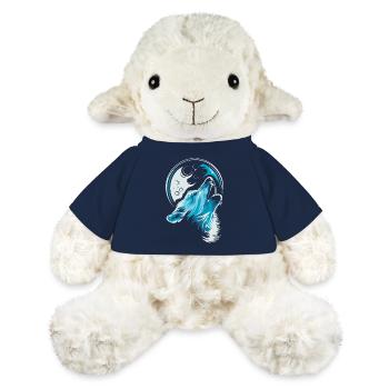 loup bleu lune hurlement illustration animaux de la forêt - Mouton en peluche Annika MiniFeet® - bleu marine - Devant
