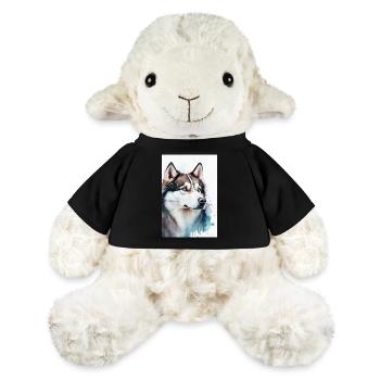 Husky Sibérien Husky Dog Aquarelle Chiens - Mouton en peluche Annika MiniFeet® - noir - Devant