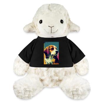Beagle Hund Pop Art Chien - Mouton en peluche Annika MiniFeet® - noir - Devant