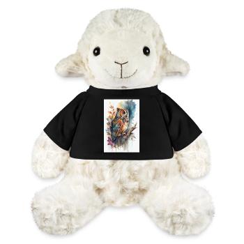 Hibou Oiseau Animal Hiboux Aquarelles - Mouton en peluche Annika MiniFeet® - noir - Devant