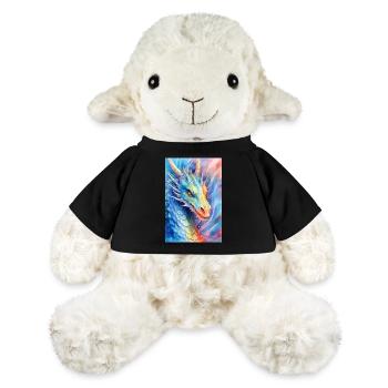 Dragon Mystique Dragon Fantaisie Aquarelle - Mouton en peluche Annika MiniFeet® - noir - Devant