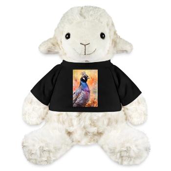 Caille Oiseau Cailles Aquarelle - Mouton en peluche Annika MiniFeet® - noir - Devant
