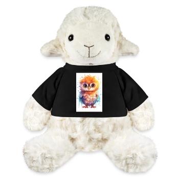 Hibou Oiseau Animal Hiboux Aquarelle - Mouton en peluche Annika MiniFeet® - noir - Devant