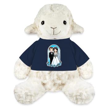 just married - pour mariage - Mouton en peluche Annika MiniFeet® - bleu marine - Devant