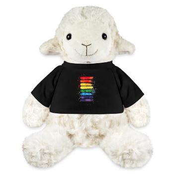 Dezentes und cooles tropfendes Pride-Flaggen-Regenbogen-Design - MiniFeet® Schaf Annika - Schwarz - Vorne