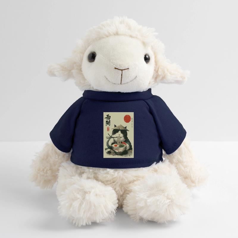 Chat samouraï dégustant des ramen Mouton en peluche Annika MiniFeet®