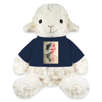 Portrait de dualité : Femme et Oni - Mouton en peluche Annika MiniFeet® - bleu marine - Devant