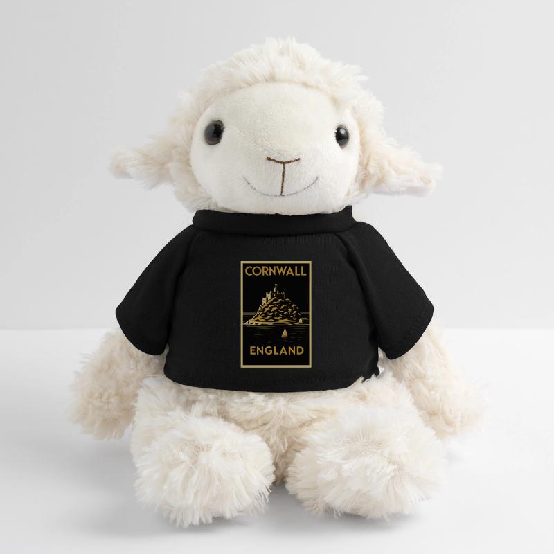 Cornwall, Angleterre – Affiche de voyage Art déco Mouton en peluche Annika MiniFeet®