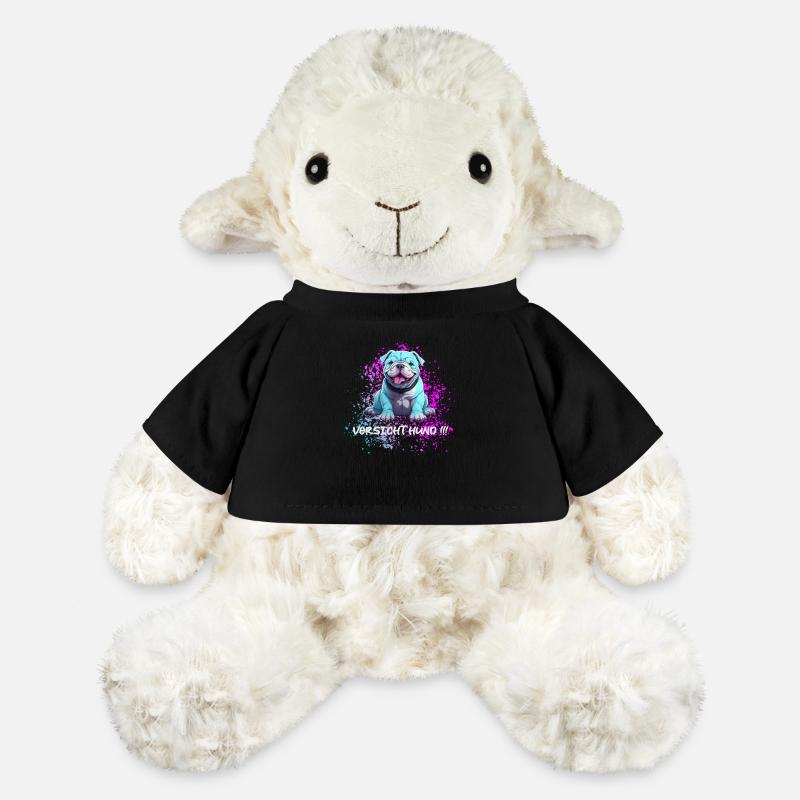Caution Dog Cute Blue Dog Is Cheerful - MiniFeet® Sheep Annika - black