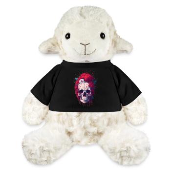 Totenkopf mit roten Blumen - MiniFeet® Schaf Annika - Schwarz - Vorne