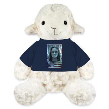 Conception du visage avec la bouche de vérité dans le drapeau américain - Mouton en peluche Annika MiniFeet® - bleu marine - Devant