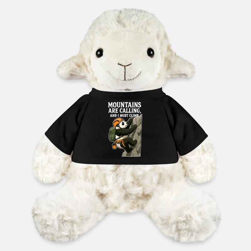 Bloc panda grimpeur drôle - Mouton en peluche Annika MiniFeet® - noir