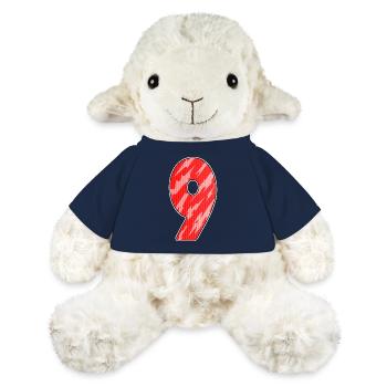 Zahl 9 - Neun - 9 Motiv Rot Muster - MiniFeet® Schaf Annika - French Navy - Vorne