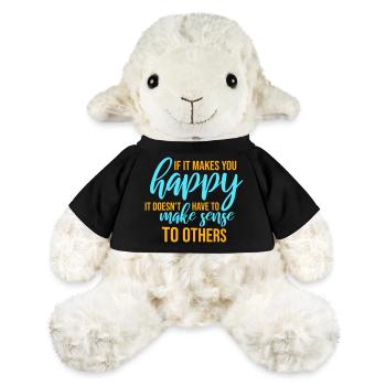 If Makes You Happy Sense Others Spruch Glück Frei - MiniFeet® Schaf Annika - Schwarz - Vorne