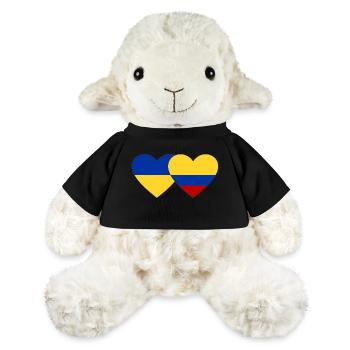 Ukraine Colombia Flag Heart - MiniFeet® Sheep Annika - black - Front