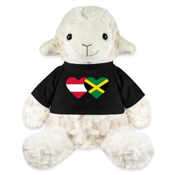 Österreich Jamaika Flagge Herz - MiniFeet® Schaf Annika - Schwarz - Vorne