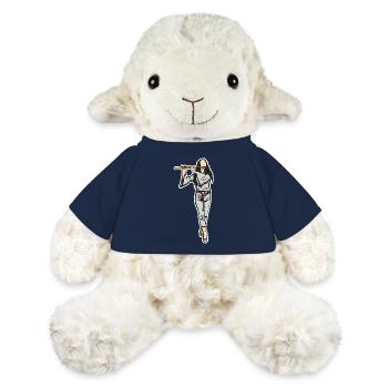 Croquis flûtiste - Mouton en peluche Annika MiniFeet® - bleu marine - Devant