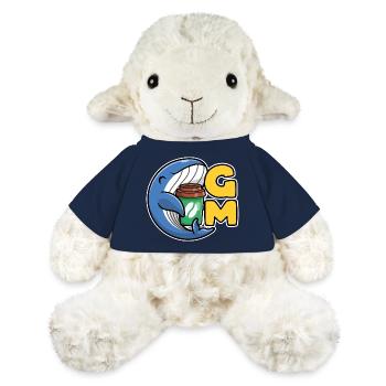 Web3 whale with a coffee that says Good Morning - MiniFeet® Sheep Annika - french navy - Front