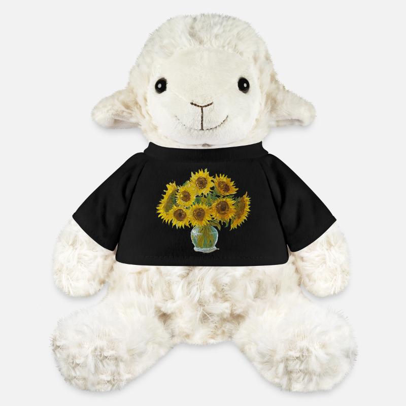Tournesols dans le style de Vincent van Gogh - Mouton en peluche Annika MiniFeet® - noir