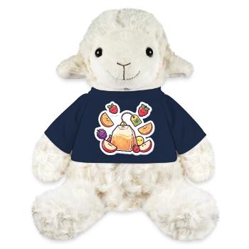 Thé Fruity Lunchbag ,Autocollant de dessin animé de thé - Mouton en peluche Annika MiniFeet® - bleu marine - Devant