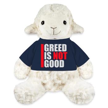 La cupidité n’est pas une bonne déclaration anticapitaliste Protestation - Mouton en peluche Annika MiniFeet® - bleu marine - Devant