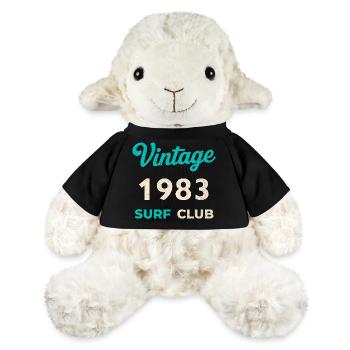 Cadeau vintage de l’année de naissance rétro du Surf Club 1983 - Mouton en peluche Annika MiniFeet® - noir - Devant