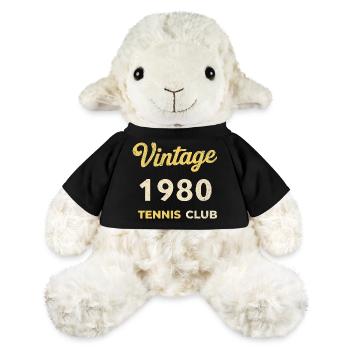 Cadeau d’anniversaire rétro vintage du club de tennis des années 1980 - Mouton en peluche Annika MiniFeet® - noir - Devant