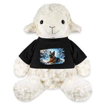 Berger allemand dans un paysage hivernal magique - Mouton en peluche Annika MiniFeet® - noir - Devant
