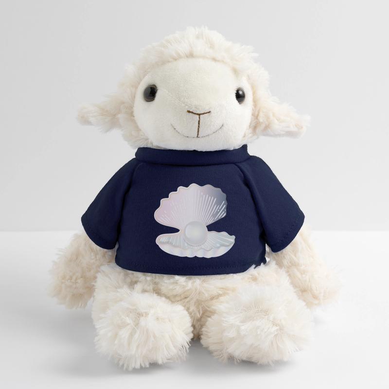 coquille ouverte irisée avec grosse perle Mouton en peluche Annika MiniFeet®