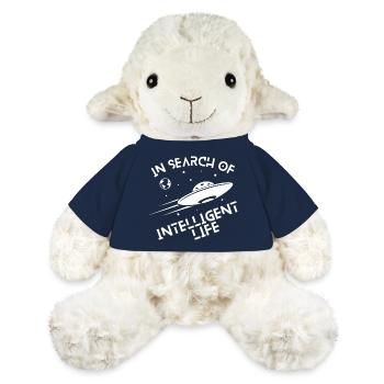 Citation amusante d’extraterrestres à la recherche de la vie intelligente - Mouton en peluche Annika MiniFeet® - bleu marine - Devant