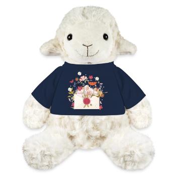 floraler Briefumschlag mit Blüten und Siegel - MiniFeet® Schaf Annika - French Navy - Vorne