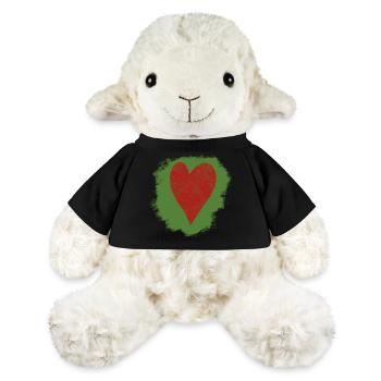 Coeur dans le style aquarelle - Mouton en peluche Annika MiniFeet® - noir - Devant