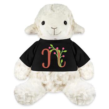 Eleganter Buchstabe 'N' mit Blumen - MiniFeet® Schaf Annika - Schwarz - Vorne