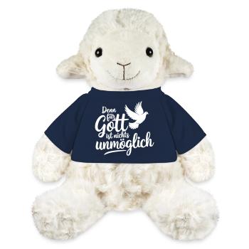 Rien n’est impossible pour le motif de la colombe de Dieu - Mouton en peluche Annika MiniFeet® - bleu marine - Devant