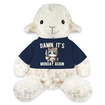 Lundi encore Chat Café Travail Stress Drôle - Mouton en peluche Annika MiniFeet® - bleu marine - Devant