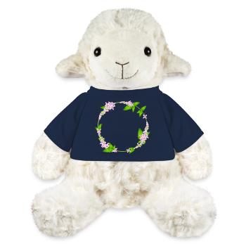 frische Minze Blätter und Minze Blüten als Rahmen - MiniFeet® Schaf Annika - French Navy - Vorne