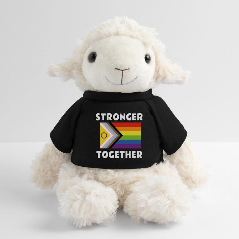Drapeau de la fierté queer inclusif Plus forts ensemble Mouton en peluche Annika MiniFeet®