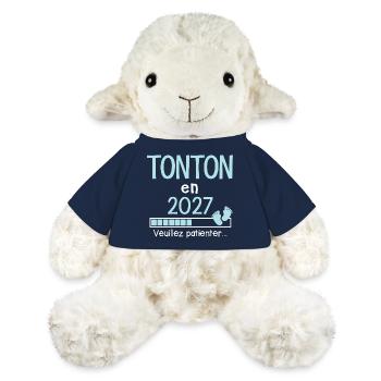 Uncle in 2027 Pregnancy Announcement Gift humor - MiniFeet® Sheep Annika - french navy - Front