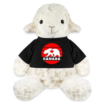 Canada ours avec feuille d’érable / cadeau Amérique du Nord - Mouton en peluche Annika MiniFeet® - noir - Devant