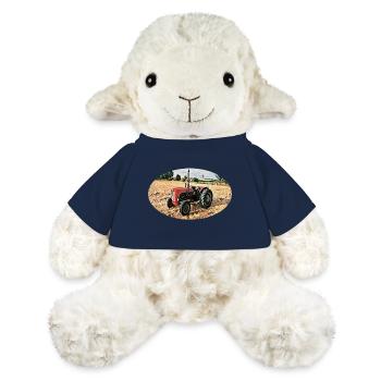 Roter Vintage-Traktor auf Feld - MiniFeet® Schaf Annika - French Navy - Vorne