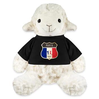 Paris France Armoiries Drapeaux Design - Mouton en peluche Annika MiniFeet® - noir - Devant