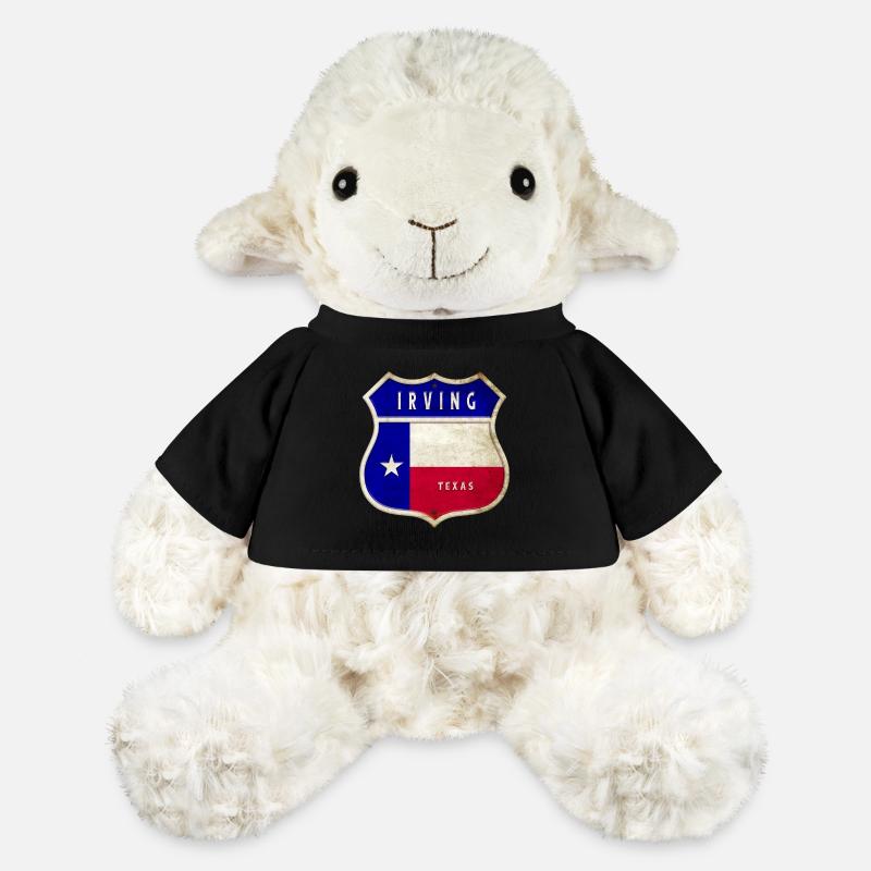 Design du drapeau Irving Texas Crest - Mouton en peluche Annika MiniFeet® - noir