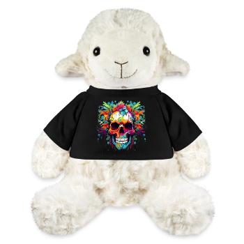 Bunter Blumenkopf Totenschädel - MiniFeet® Schaf Annika - Schwarz - Vorne