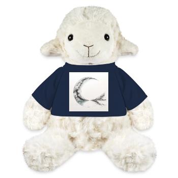 Zeichnungsposter einer surrealen Landschaft - MiniFeet® Schaf Annika - French Navy - Vorne