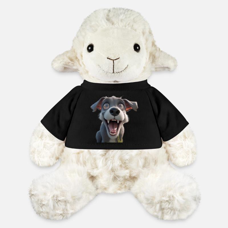 Petit de dessin animé excité - Mouton en peluche Annika MiniFeet® - noir
