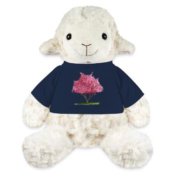 Cerisier Sakura Rose Arbre Floral - Mouton en peluche Annika MiniFeet® - bleu marine - Devant