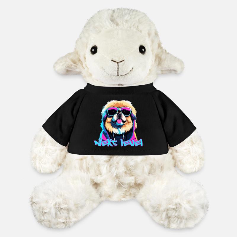 Pékinois Next Level Lion chien cadeau - Mouton en peluche Annika MiniFeet® - noir