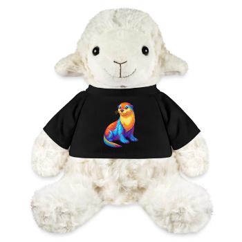 Loutre de mer Coloré Kawaii Dessin animé Animal marin - Mouton en peluche Annika MiniFeet® - noir - Devant