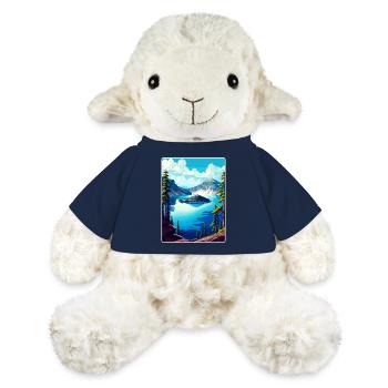 Affiche de voyage souvenir du parc national du lac Crater - Mouton en peluche Annika MiniFeet® - bleu marine - Devant