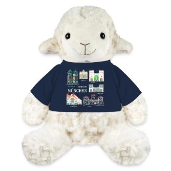 Munich, Dessin à la main, Bavière - Mouton en peluche Annika MiniFeet® - bleu marine - Devant